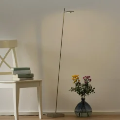 Gulvlamper ^ Freelight lock LED-gulvlampe, 1 lyskilde, stålfarvet