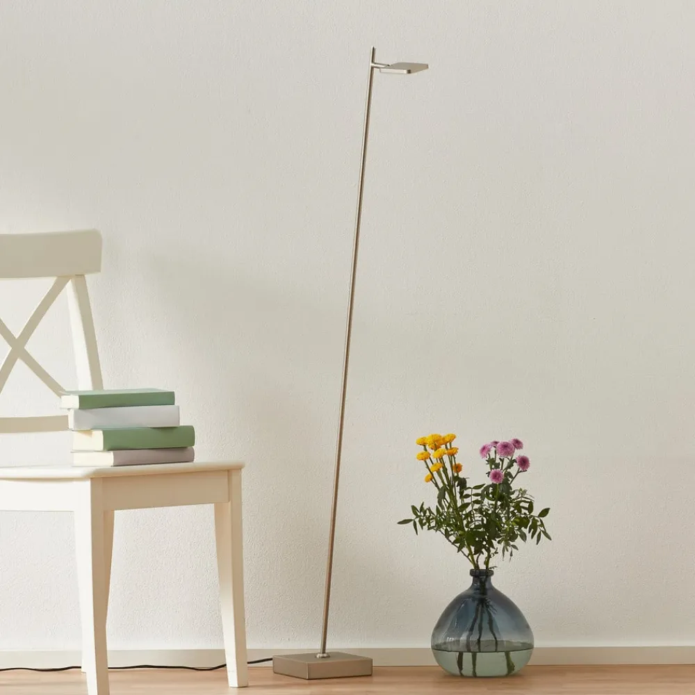 Gulvlamper ^ Freelight lock LED-gulvlampe, 1 lyskilde, stålfarvet