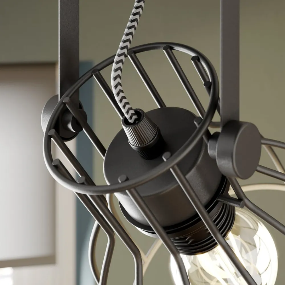 TK Lighting Loftlamper > Loftlampe Alano, sort, 2 lyskilder
