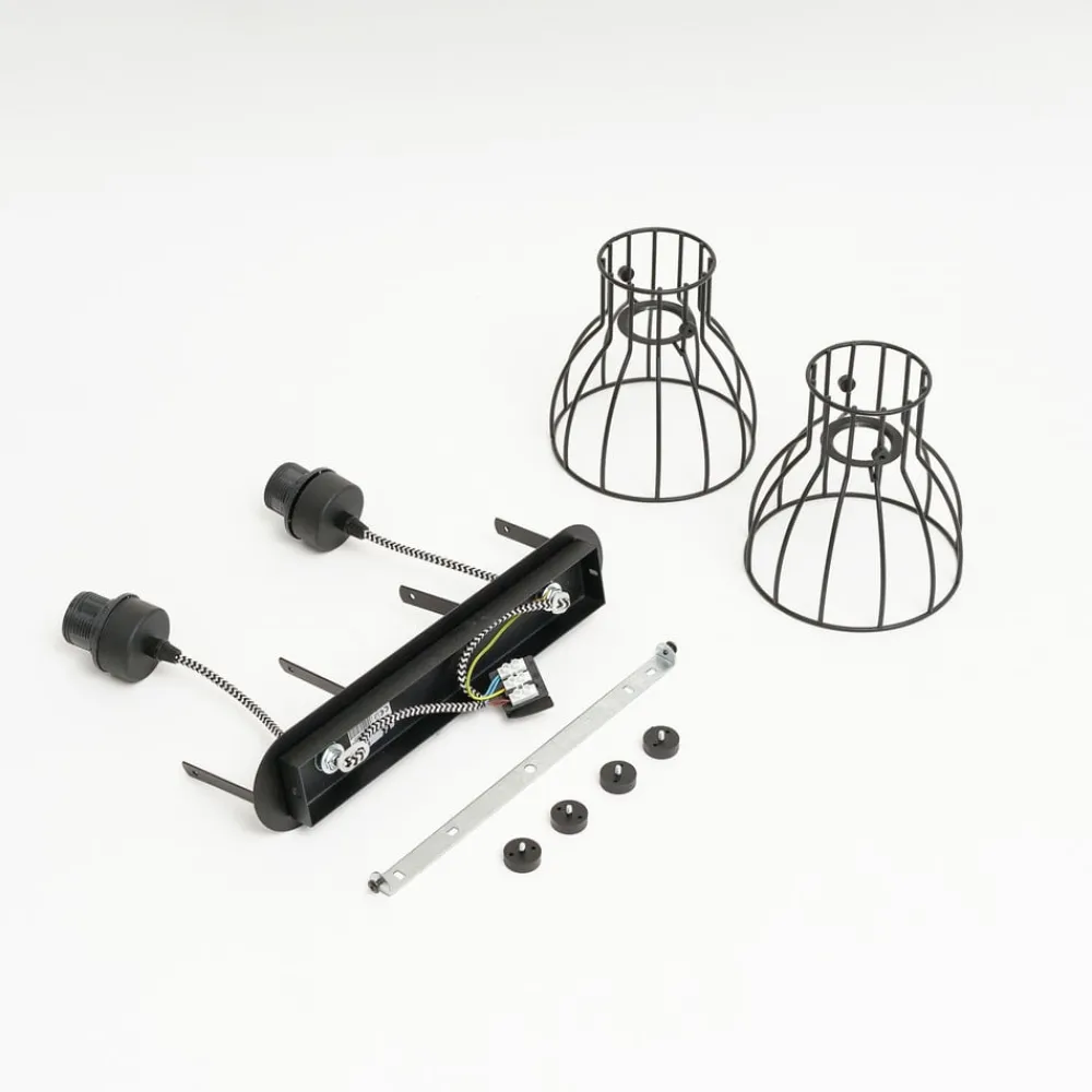 TK Lighting Loftlamper > Loftlampe Alano, sort, 2 lyskilder