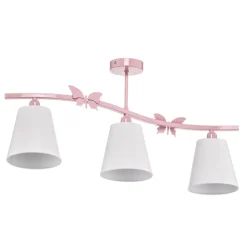 Loftlamper ^ Eko-Light Loftlampe Alice, pink, tre hvide stofskærme