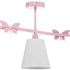 Loftlamper ^ Eko-Light Loftlampe Alice, pink, tre hvide stofskærme