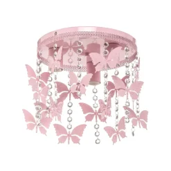 Eko-Light Loftlamper > Loftlampe Angelica i pink med sommerfugle