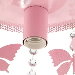 Eko-Light Loftlamper > Loftlampe Angelica i pink med sommerfugle