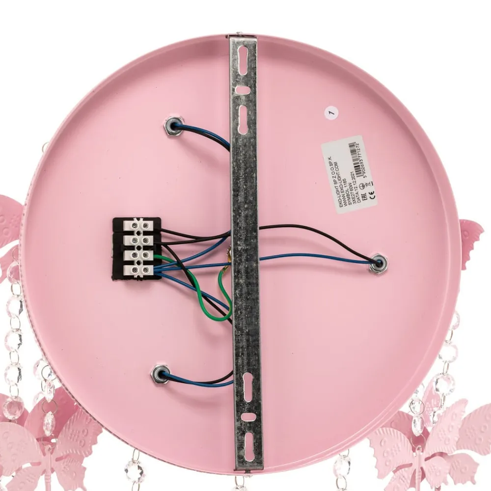Eko-Light Loftlamper > Loftlampe Angelica i pink med sommerfugle
