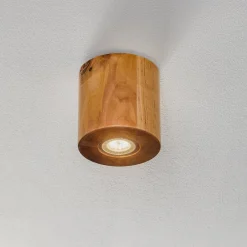 Loftlamper|Loftlamper ^ SOLLUX LIGHTING Loftlampe Ara som cylinder af træ