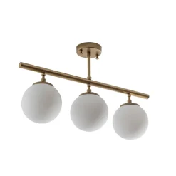 Opviq Gang|Loftlamper > Loftlampe Atmaca, 3 lyskilder, antik guld, glas, 60 cm