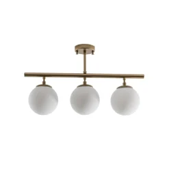 Opviq Gang|Loftlamper > Loftlampe Atmaca, 3 lyskilder, antik guld, glas, 60 cm