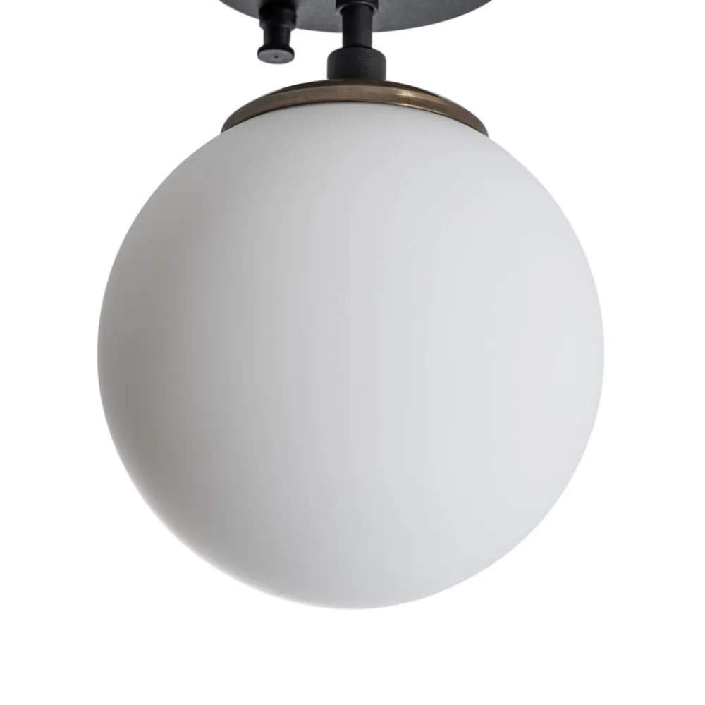 Loftlamper|Loftlamper ^ Opviq Loftlampe Atmaca, 1 lyskilde, sort, glas, Ø 15 cm