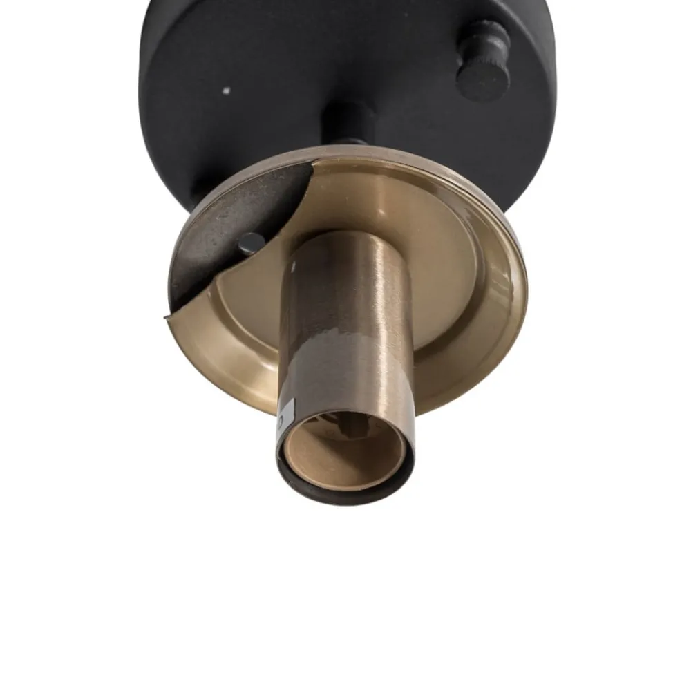 Loftlamper|Loftlamper ^ Opviq Loftlampe Atmaca, 1 lyskilde, sort, glas, Ø 15 cm