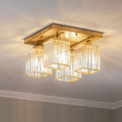 Avonni Loftlamper > Loftlampe AV-1795-4E 4 lyskilder, kvadratisk, antik guld