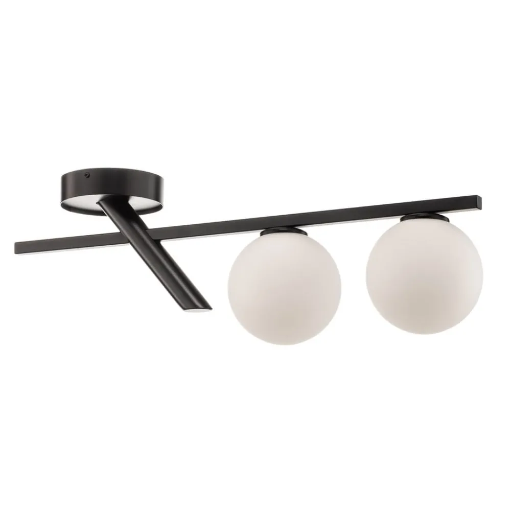 SIGMA Loftlamper > Loftlampe Baleo, sort/opal, 2 lyskilder