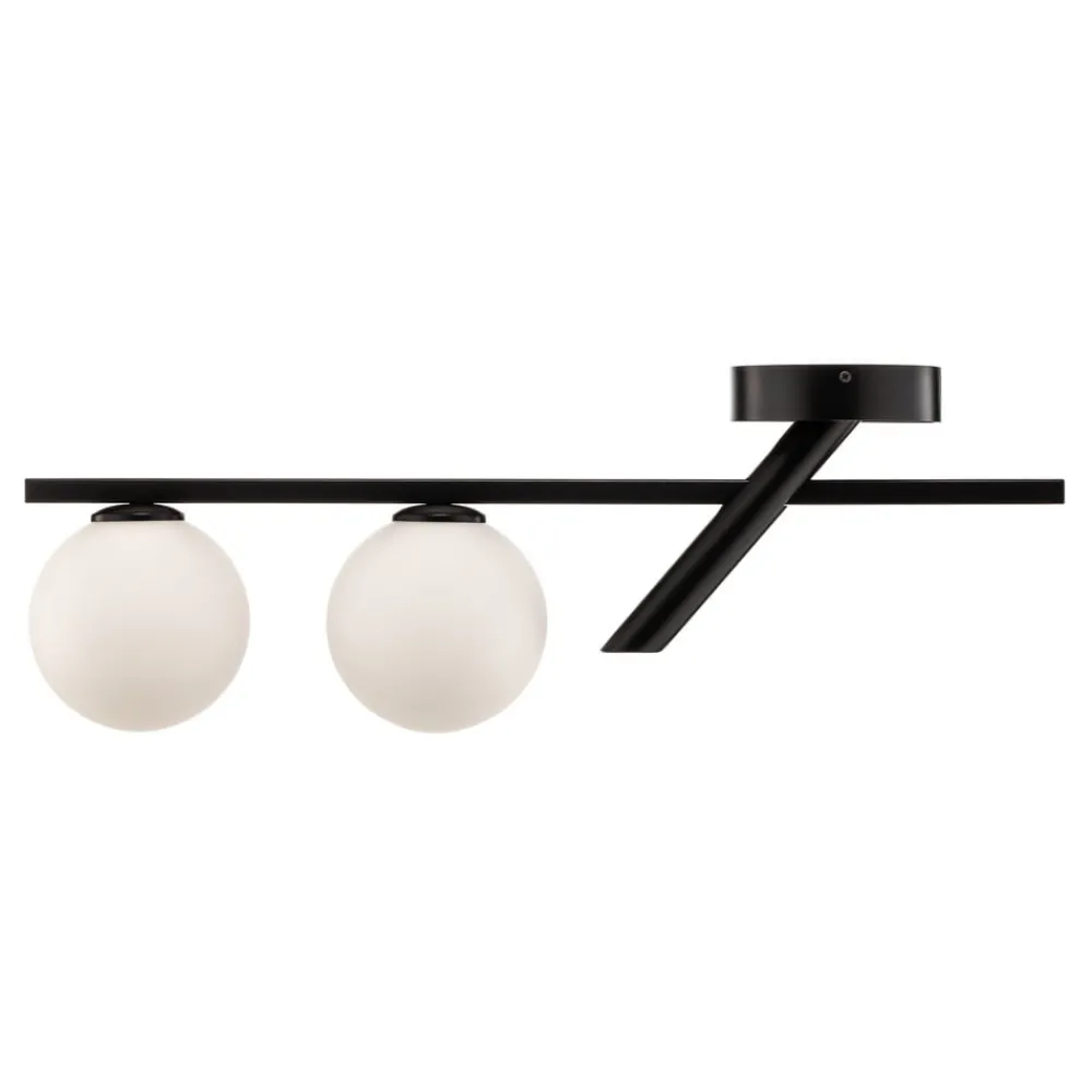 SIGMA Loftlamper > Loftlampe Baleo, sort/opal, 2 lyskilder