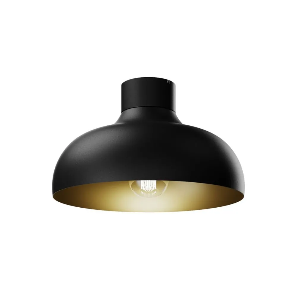 Loftlamper ^ Luminex Loftlampe Basca, udvendig sort, indvendig guld