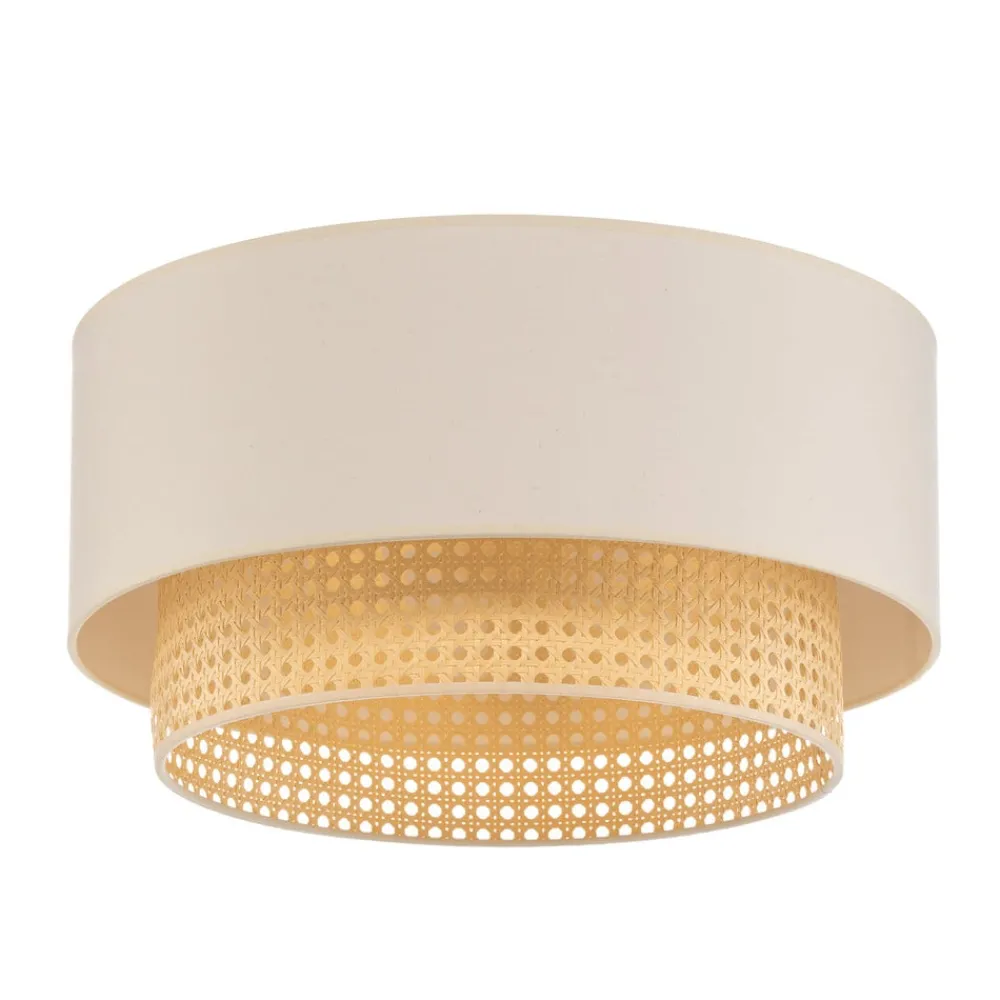 Duolla Loftlamper > Loftlampe Boho, Ø 45 cm, creme-hvid/rattan