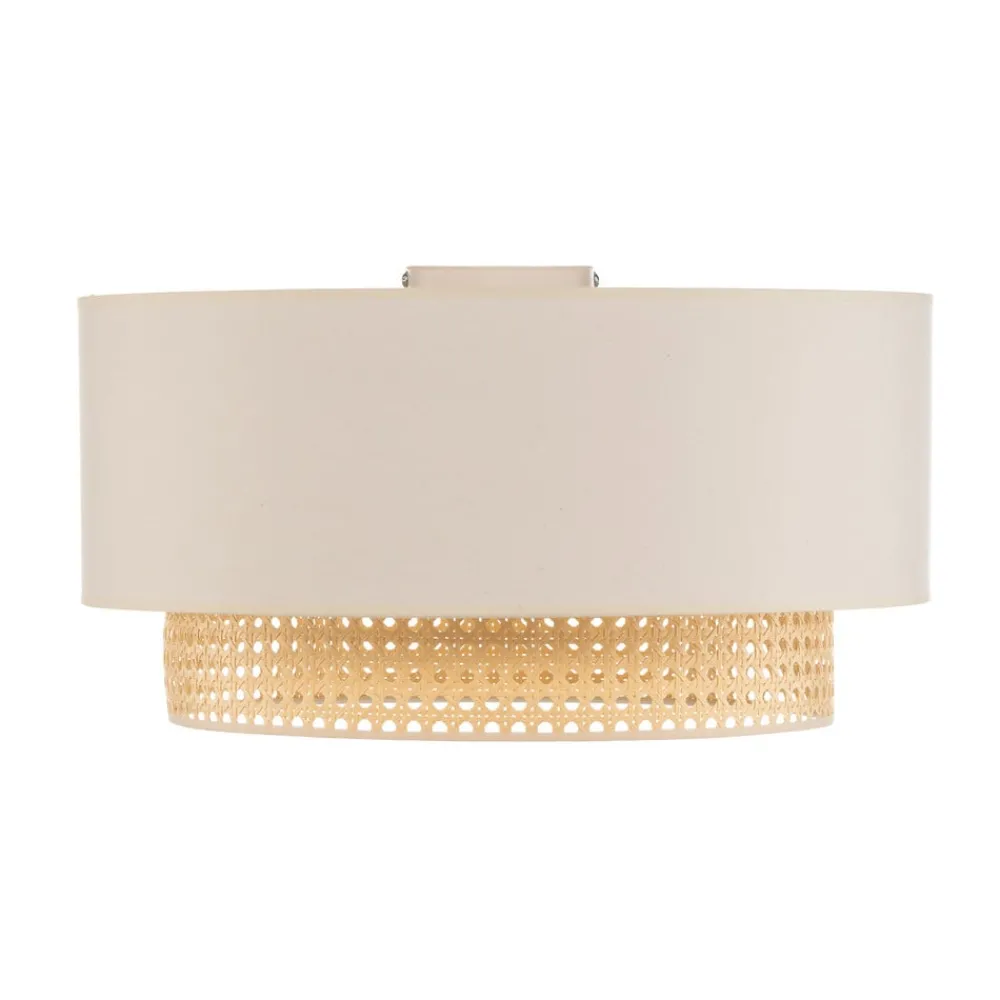 Duolla Loftlamper > Loftlampe Boho, Ø 45 cm, creme-hvid/rattan
