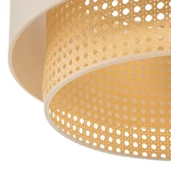 Duolla Loftlamper > Loftlampe Boho, Ø 45 cm, creme-hvid/rattan