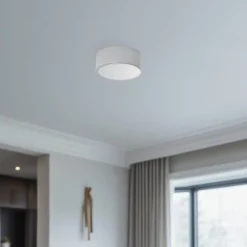TEMAR LIGHTING Loftlamper|Loftlamper > Loftlampe Cleo, Ø 20 cm, IP54, grå, metal, E27