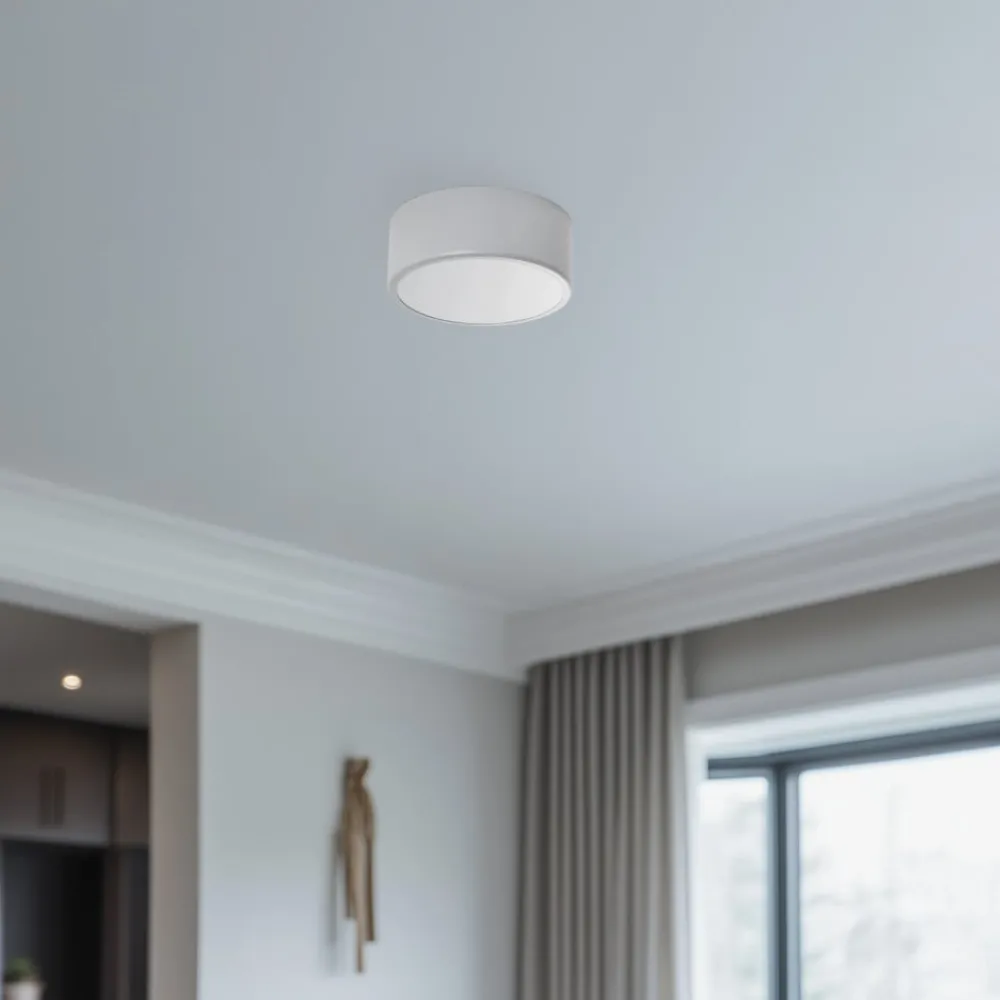 TEMAR LIGHTING Loftlamper|Loftlamper > Loftlampe Cleo, Ø 20 cm, IP54, grå, metal, E27