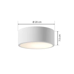 TEMAR LIGHTING Gang|Loftlamper > Loftlampe Cleo, Ø 20 cm, IP20, hvid, metal, E27
