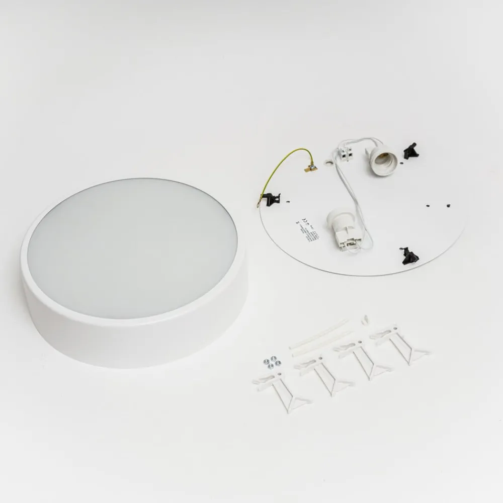 Gang|Loftlamper ^ TEMAR LIGHTING Loftlampe Cleo, Ø 30 cm, IP20, hvid, metal, E27