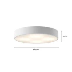 TEMAR LIGHTING Gang|Loftlamper > Loftlampe Cleo, Ø 50 cm, IP20, hvid, metal, E27