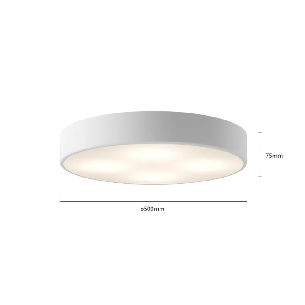 TEMAR LIGHTING Gang|Loftlamper > Loftlampe Cleo, Ø 50 cm, IP20, hvid, metal, E27