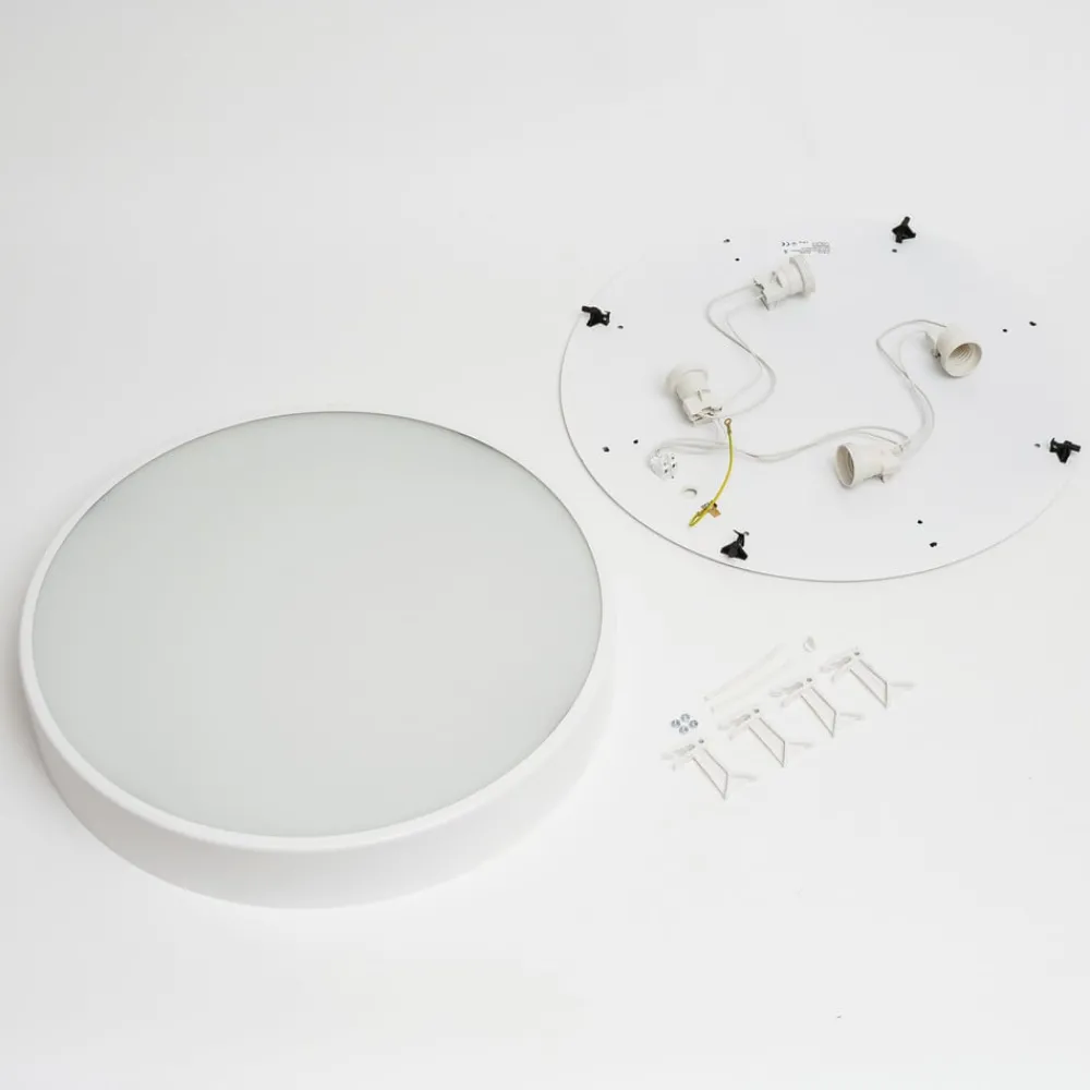 TEMAR LIGHTING Gang|Loftlamper > Loftlampe Cleo, Ø 50 cm, IP20, hvid, metal, E27