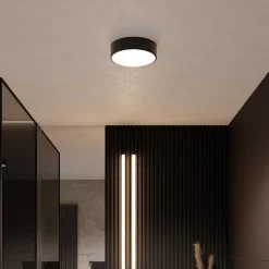TEMAR LIGHTING Loftlamper|Loftlamper > Loftlampe Cleo, Ø 20 cm, IP54, sort, metal, E27