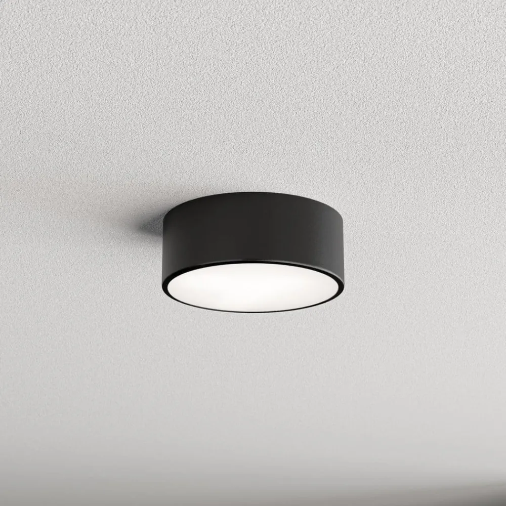 TEMAR LIGHTING Loftlamper|Loftlamper > Loftlampe Cleo, Ø 20 cm, IP54, sort, metal, E27