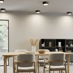 TEMAR LIGHTING Loftlamper|Loftlamper > Loftlampe Cleo, Ø 20 cm, IP20, sort, metal, E27