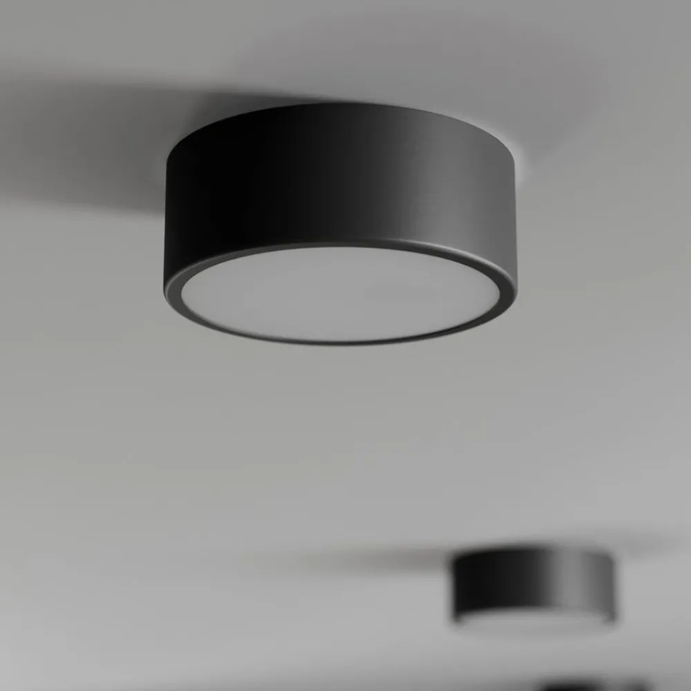TEMAR LIGHTING Loftlamper|Loftlamper > Loftlampe Cleo, Ø 20 cm, IP20, sort, metal, E27