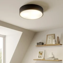 Gang|Loftlamper ^ TEMAR LIGHTING Loftlampe Cleo, Ø 40 cm, IP20, sort, metal, E27