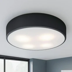 Gang|Loftlamper ^ TEMAR LIGHTING Loftlampe Cleo, Ø 50 cm, IP20, sort, metal, E27