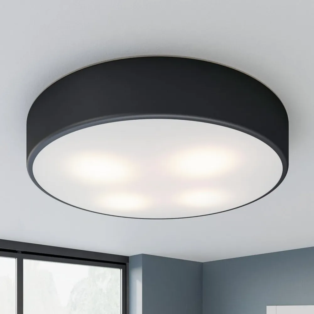 Gang|Loftlamper ^ TEMAR LIGHTING Loftlampe Cleo, Ø 50 cm, IP20, sort, metal, E27