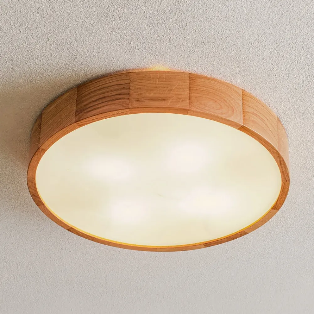 TEMAR LIGHTING Gang|Loftlamper > Loftlampe Cleo DR475, IP54, Ø 47,5 cm, egetræ, E27