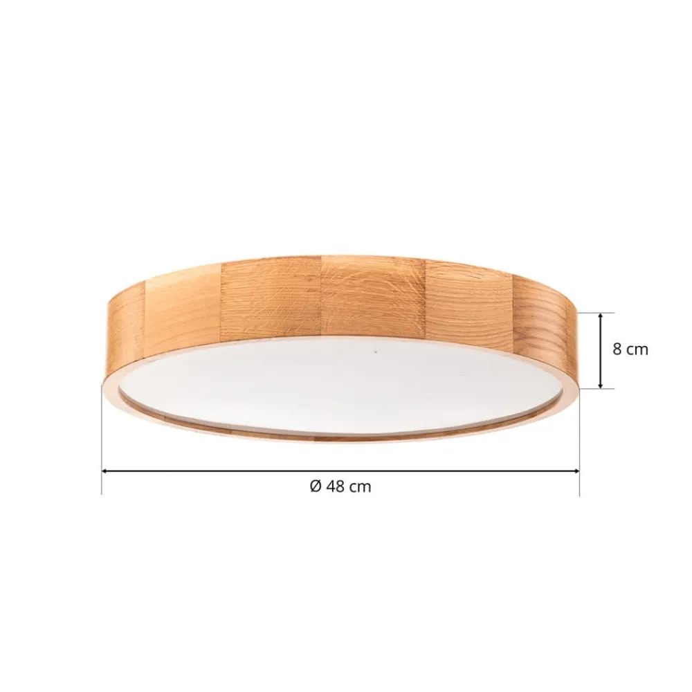 TEMAR LIGHTING Loftlamper|Loftlamper > Loftlampe Cleo DR475, IP20, sensor, Ø 48 cm, egetræ