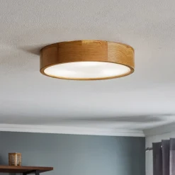 TEMAR LIGHTING Gang|Loftlamper > Loftlampe Cleo DR375, IP20, sensor, Ø 38 cm, egetræ