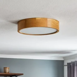 TEMAR LIGHTING Gang|Loftlamper > Loftlampe Cleo DR375, IP20, sensor, Ø 38 cm, egetræ