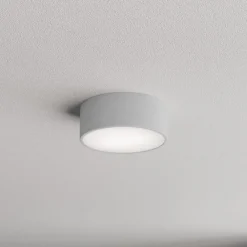 Loftlamper ^ TEMAR LIGHTING Loftlampe Cleo 200, grå, sensor, IP54, Ø 20 cm, metal