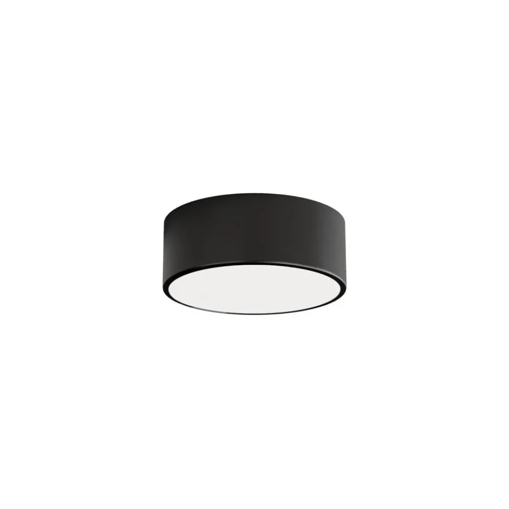 Loftlamper ^ TEMAR LIGHTING Loftlampe Cleo 200, sort, sensor, IP54, Ø 20 cm, metal