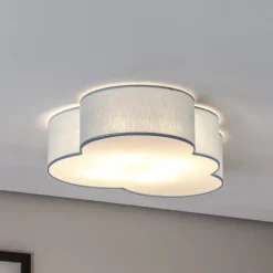 TK Lighting Loftlamper|Loftlamper > Loftlampe Cloud, blå, 63 cm lang, tekstil, sky, E27