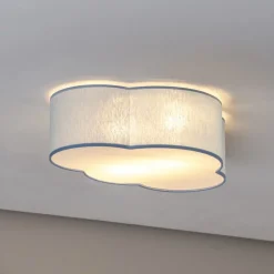 Loftlamper ^ TK Lighting Loftlampe Cloud, blå, 43 cm lang, tekstil, sky, E27