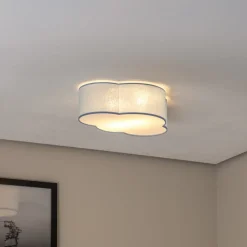 Loftlamper ^ TK Lighting Loftlampe Cloud, blå, 43 cm lang, tekstil, sky, E27