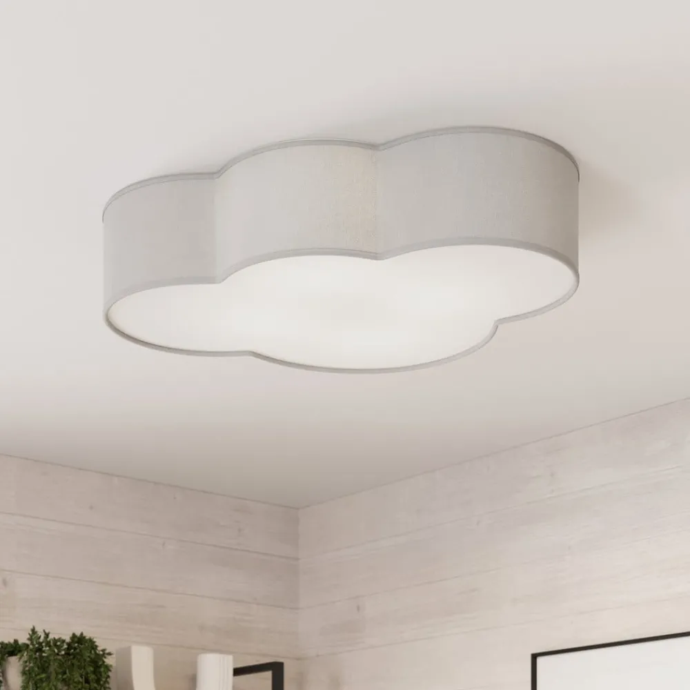TK Lighting Loftlamper > Loftlampe Cloud i tekstil, længde 62 cm, grå
