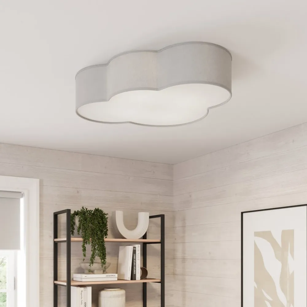 TK Lighting Loftlamper > Loftlampe Cloud i tekstil, længde 62 cm, grå