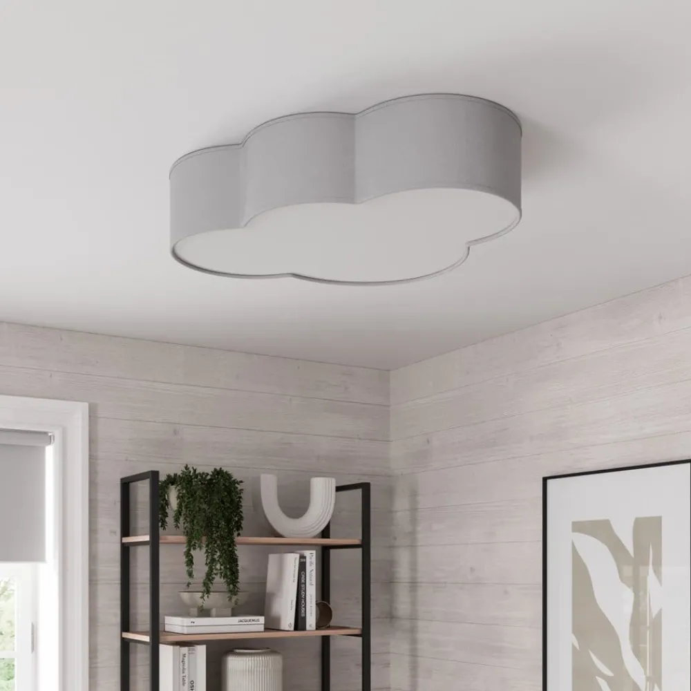 TK Lighting Loftlamper > Loftlampe Cloud i tekstil, længde 62 cm, grå