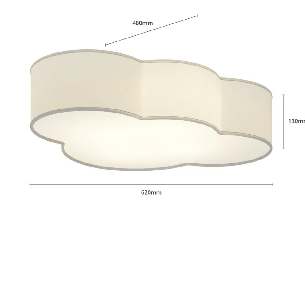 TK Lighting Loftlamper > Loftlampe Cloud i tekstil, længde 62 cm, grå