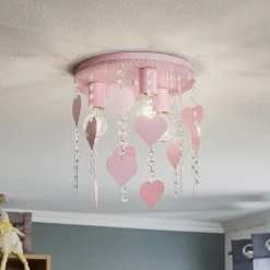 Eko-Light Loftlamper > Loftlampe Corazon i pink med hjerter