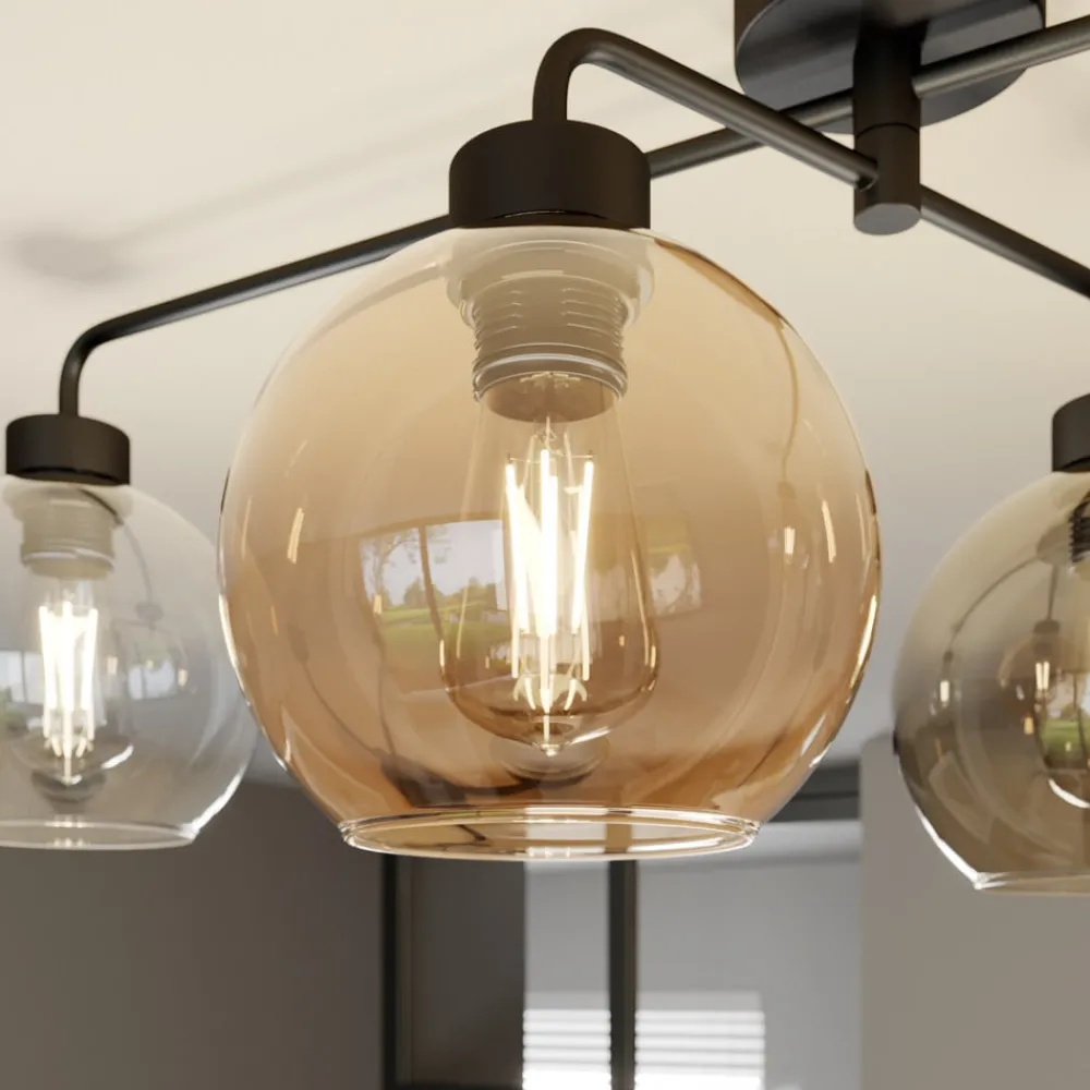 TK Lighting Gang|Loftlamper > Loftlampe Cubus med 4 lyskilder klar/rav/grå